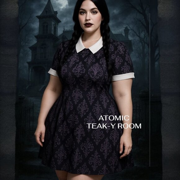 DISNEY Haunted Mansion Black Glow in The Dark Dress - Halloween 2XL - NWT - Picture 2 of 8